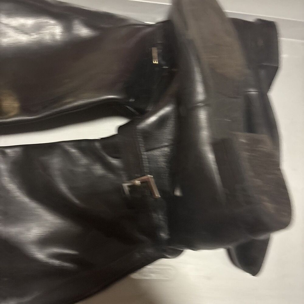 Nine West Diablo Black Leather Zip Up Buckle Knee High Riding Boots 9 - Picture 12 of 12